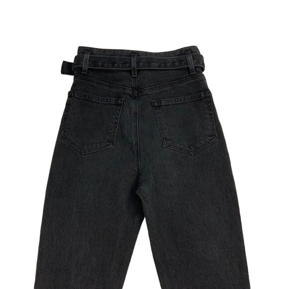 Reformation Kayo Jeans 24 Erie Charcoal Wash Denim High Rise Skinny Belted - Picture 8 of 11